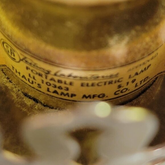 Vintage Hurricane White Quilted Milk Glass Hobnail Lamp - Picture 2 of 4